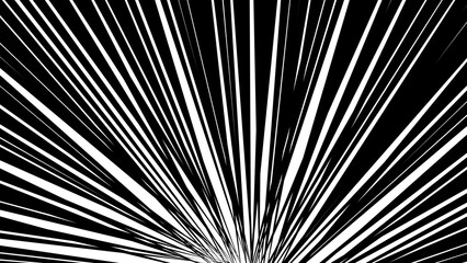 Obraz premium 漫画の集中線とスピード感のある背景素材 アニメ風の迫力あるアクション効果線 コミック調の衝撃と驚きのグラフィック