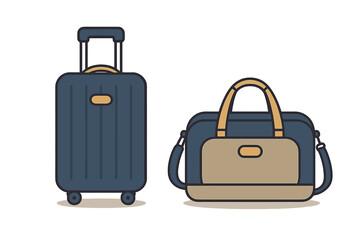 Stylish travel luggage set with wheeled suitcase and duffel bag for airport transport