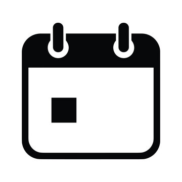 Simple black calendar icon isolated on