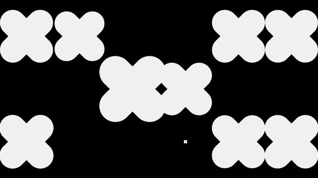 4k footage retro futuristic elements for design. full screen XO rotate. collection of abstract graphic geometric symbols and objects in y2k style. ideal for presentations, motion graphics