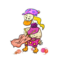 Duck knitt illustration