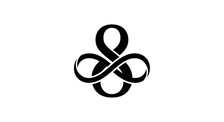Elegant Celtic Knot Variation: Black and White Abstract Symbolism Depiction