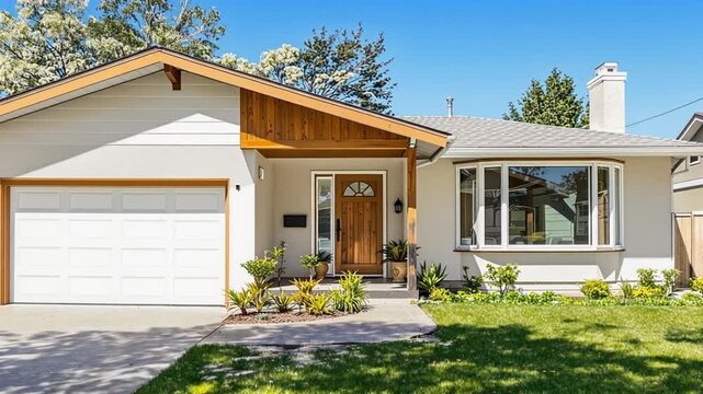 White Ranch House With Wood Gable Accent