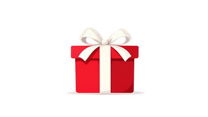 Christmas-themed gift box illustration with festive bows, holiday wrapping, and cheerful seasonal charm, perfect for Christmas designs and winter celebrations, png file, isolated on white.