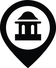 Temple location pin icon vector on white background