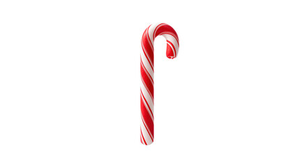 Red and white Christmas candy stick illustration with festive holiday sweetness and classic seasonal charm, png file, isolated on white.