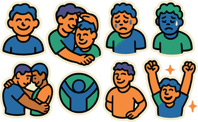 Vibrant sporting icons collection for motivation and emotion in athletic designs