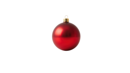 Red Christmas ornament illustration with festive holiday charm and classic seasonal design, png file, isolated on white.