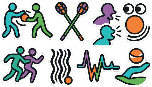 Creative teamwork and motion concept icons for design projects