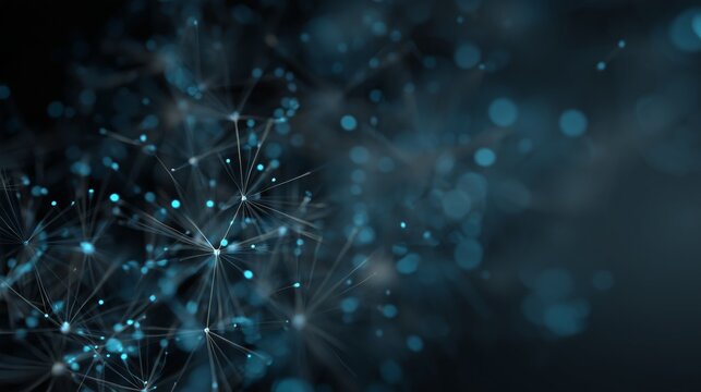 An Intricate Network of Light Points and Lines Creating a Stunning Visual Representation of Connectivity and Digital Space