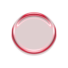 Glowing red circular ring with subtle reflections isolated on transparent background