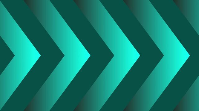 Footage displays a repeating geometric pattern of teal and turquoise chevron shapes, creating a dynamic and visually engaging design, perfect for backgrounds or graphic elements