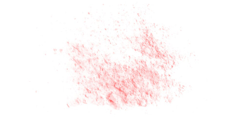 Fototapeta premium red paint splashes background. Beige cosmetic or make up powder isolated on white.