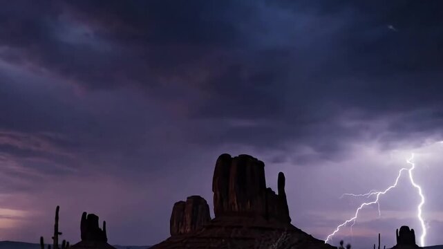 Timelapse sequence capturing a supercell thunderstorm developing over a vast, empty prairie, with frequent cloud to ground lightning bolts. Elevated perspective, emphasizing the scale and dynamic?