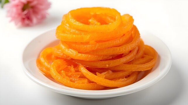Vibrant Indian Sweet Jalebi Vector Illustration - Traditional Asian Mithai Dessert Icon