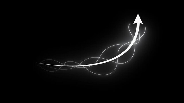 Growing business arrow on black. Profit arow .Business concept, growing chart. Economic Arrow With Growing Trend,4k video