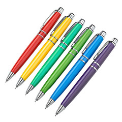 Fototapeta premium set of colorful pens ,isolated on transparent png