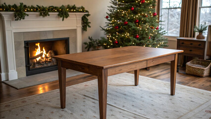 fireplace with christmas decorations