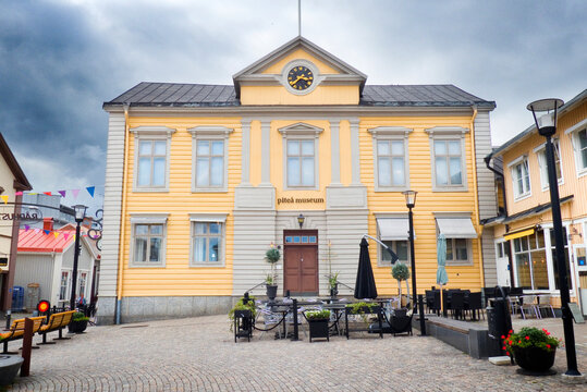 Old buildings on theTown Hall Square in Pite&aring;, Sweden