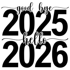 Black Brush Stroke Calligraphy – 2026 New Year Greeting Vector