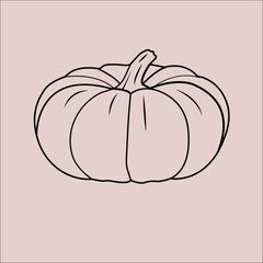 Pumpkin  black and white clipart 