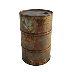 Fototapeta premium old rusty barrel ,isolated on transparent png