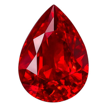 Realistic illustration of red ruby isolated on transparent backg