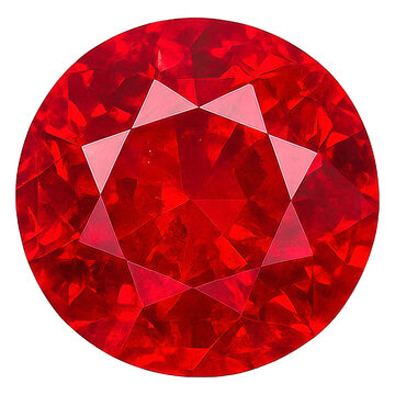 Realistic illustration of red ruby isolated on transparent backg