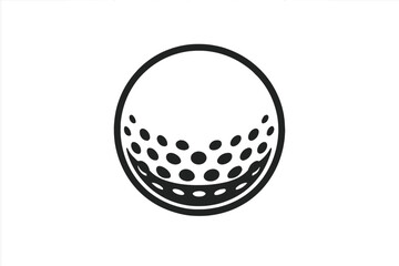 Abstract golf ball with dimple pattern in black and white monochrome style