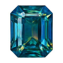 Realistic illustration of blue sapphire isolated on transparent