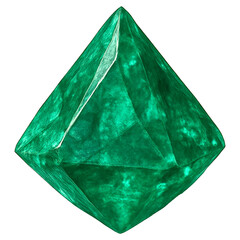 Realistic illustration of uncut emerald isolated on transparent background