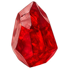 Realistic illustration of uncut red ruby isolated on transparent background