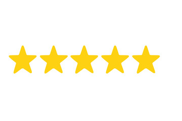 Full five star rating symbol indicating top quality service or product excellence