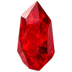 Realistic illustration of uncut red ruby isolated on transparent