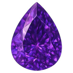 Realistic illustration of purple amethyst isolated on transparent background