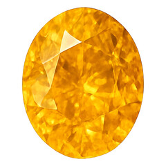 Realistic illustration of fancy orange diamond isolated on transparent background