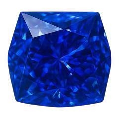 Realistic illustration of blue sapphire isolated on transparent background