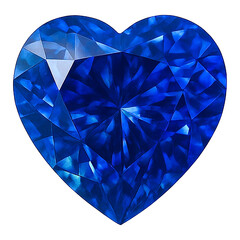 Realistic illustration of blue sapphire isolated on transparent background