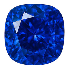 Realistic illustration of blue sapphire isolated on transparent background