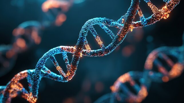 dna helix on black background