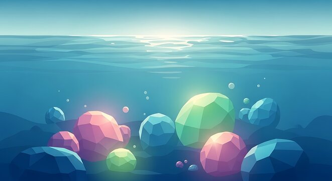 Underwater Gemstones - A Colorful Abstraction of Light and Depth.