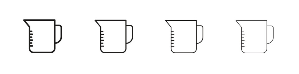 Measuring cup icon line icon. linear style vector symbols collection on white background