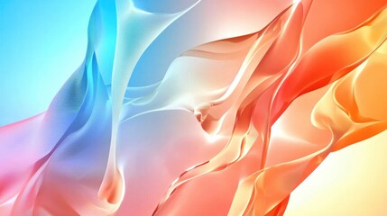 Obraz premium Abstract Colorful Waves Flowing Smoothly in Vibrant Light Tones