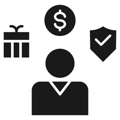 Employee Benefit Glyph Icon
