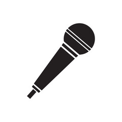 Microphone Icon silhouette vector flat illustration design on white background