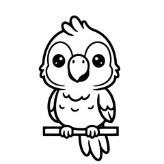 Naklejka premium Small Peacock Standing ,Simple Cartoon Line Art Coloring Page
