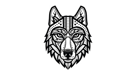 Obraz premium Stylized wolf head illustration