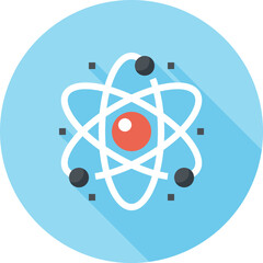 Modern nuclear power flat line vector illustration icon design concept. Icon for mobile and web graphics. Flat symbol, logo creative concept. Simple and clean flat pictogram