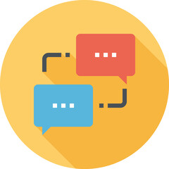 Modern speech bubbles flat line vector illustration icon design concept.