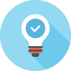 Fototapeta premium Modern light bulb flat line vector illustration icon design concept.